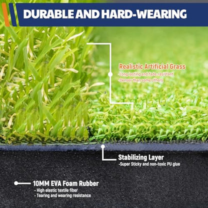 JAYA Golf Hitting Mat with Heavy Rubber Base, Foldable Golf Practice Mat for Indoor & Outdoor Training, Dual Turf Fairway & Rough Grass Mat for Swing, Chipping and Driving Practice - size: 23" x 16"