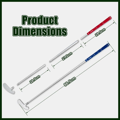 FUNGREEN Golf 2PCS/Pack Two-Way Putter Club for Right or Left Handed Golfers Foldable Alloy Rod Head Adults Golf Putter - 34" Length - color: Blue