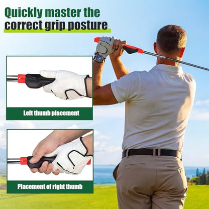 Sanwuta Golf Club Training Set Golf Alignment Sticks and Grip Trainer Alignment Rods with Telescopic Magnetic Corrector Swing Trainer Aid Tools for Posture Correct and Enhance Precision