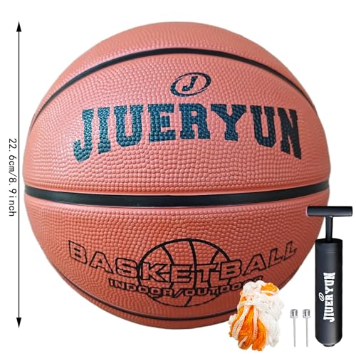 Size 7(29.5")/Size 5(27.5") Rubber Basketball - Durable, Wear-Resistant for Indoor & Outdoor Training with Pump Included(Deflated)