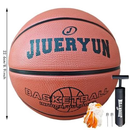 Size 7(29.5")/Size 5(27.5") Rubber Basketball - Durable, Wear-Resistant for Indoor & Outdoor Training with Pump Included(Deflated)