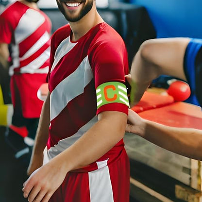 6PCS Elastic Soccer Captain Armband, Adjustable Football Basketball Player Bands for Adult Youth