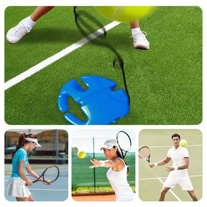 Tennis Rebound Trainer – Portable Practice Equipment with Built-in Storage | String Ball Tenis Training Tool, Re Bound Trainer for Adults Kids, Tennis Skill Improvement, Practice Court Accessory,
