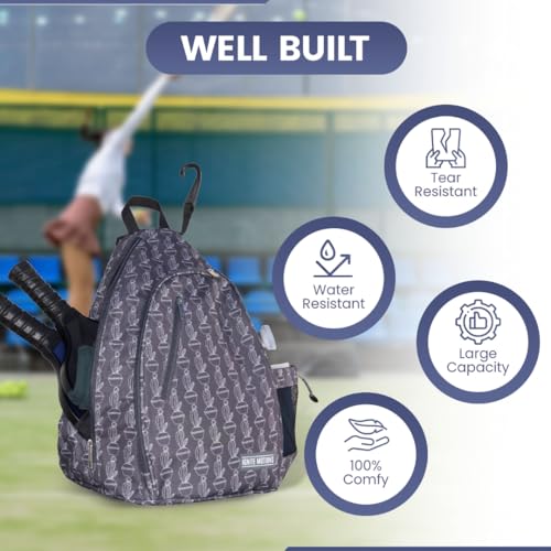 Pickleball Bag for Men & Women Pickleball Backpack - Adjustable Sling Bag/Crossbody with Fence Hook - style: Cactus