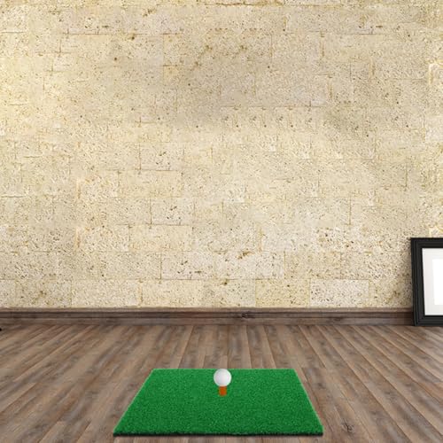 Healifty Golf Practice Mat and Hitting Mat 30x30cm Dark Green Golfing Training Aid Indoor Use for Backyard and Home Practice