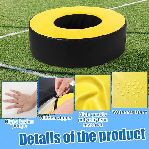 BALAPET Football Tackle Wheel, Football Tackle Ring for Youth,Football Training Equipment Football Tackle Dummies High Elastic Foam and Waterproof PU Leather for Football Practice - size: D28x8"