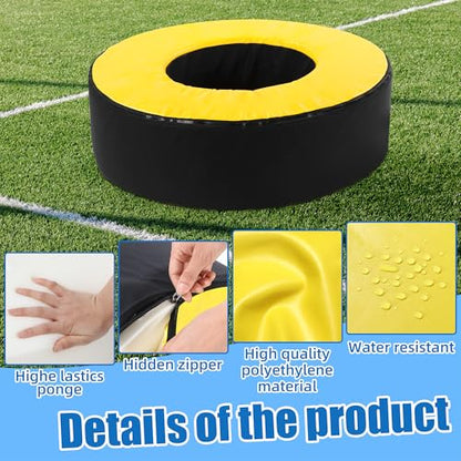 BALAPET Football Tackle Wheel, Football Tackle Ring for Youth,Football Training Equipment Football Tackle Dummies High Elastic Foam and Waterproof PU Leather for Football Practice - size: D28x8"