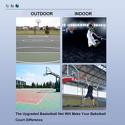 Basketball Net Outdoor - Upgrade Heavy Duty Basketball Net Replacement – All-Weather Basketball Hoop Net, Suitable for All Outdoor or Indoor 12 Loops Basketball Hoops.