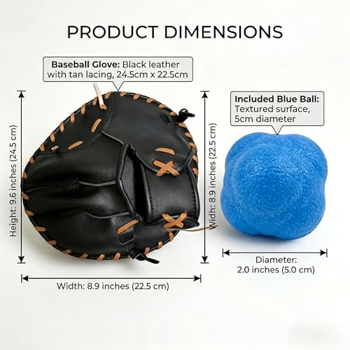 Pancake Glove Baseball Youth & Flat Gloves Softball Trainer with Agility Reaction Ball - Infield Mitt to Build Soft Hands (Ages 6-12, Right-Hand Throw) - color: white