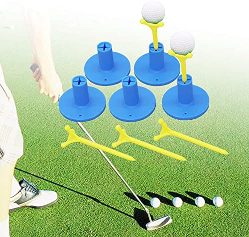 Golf Rubber Tee Holder Set for Golf Driving Range Tee Practice Tool Pack of 5 - color: Blue