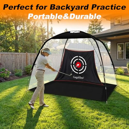Gagalileo Golf Target Cloth: Protective Net Portable Easy Setup with S-Hooks & Ropes Indoor Outdoor Practice All Golfers Training Accuracy for Backyard Garage - size: 7.9x5x4.3FT
