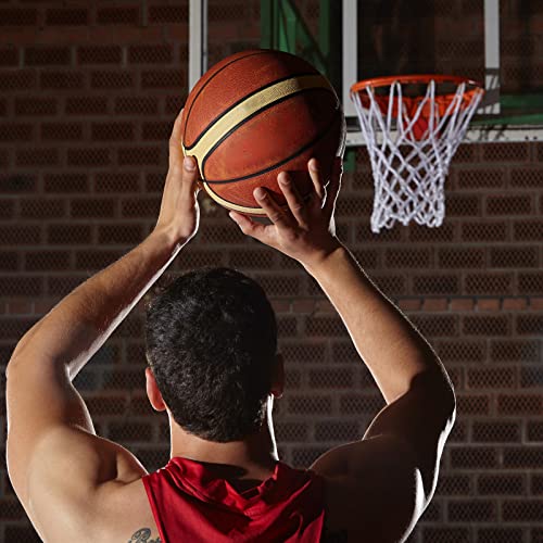 ALALAL 4 Pcs White Premium Quality Professional Basketball Net Replacement Bold Polyester Woven Rope Basketball Hoop Nets Fits Standard Indoor or Outdoor Rims 12 Loops，21inch