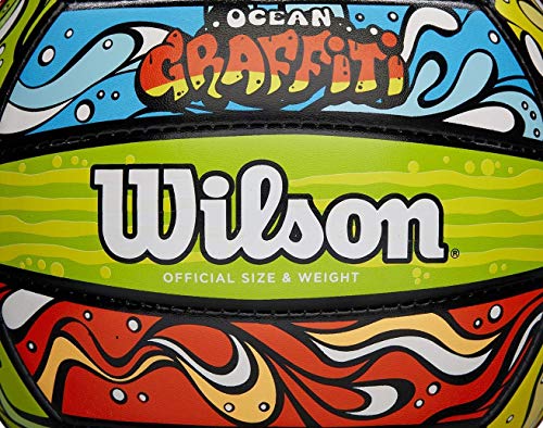 Wilson AVP Hawaii Outdoor Volleyball + Frisbee Kit - color: Green/Orange/Blue, style: Graffiti