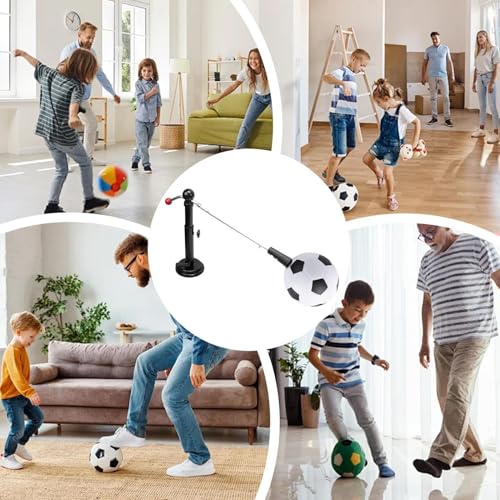 Soccer Feel Trainer - 100cm Kicking Portable Solo Practice Equipment, Throw Football Training Aid | Elastic Waist Belt Cord Control System for Indoor Outdoor Backyard Gym Playground Kids Boys