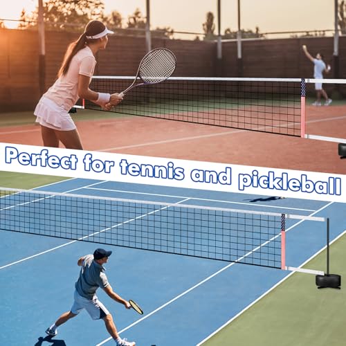 Portable Pool Volleyball Net System -4th of July Celebration Adjustable 16.5-26.5FT Length Net Includes 2 Water Volleyballs, Heavy-Duty Water-Filled Base Perfect for Pickleball, Tennis & Pool Games