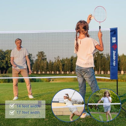 Adjustable Height Portable Badminton Net, Outdoor Net for Playing Pickleball, Kids Volleyball, Soccer Tennis, Lawn Tennis, Foldable Design, Durable Nylon Mesh, Easy Setup, Sports Equipment