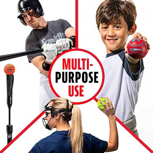 Franklin Sports - Pro Brite - Neon Rubber Teeball - MLB - Youth Tball - Baseball + Softball - Indoor & Outdoor Use - style: 2 pack