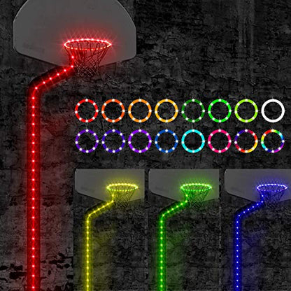 Waybelive LED Basketball Hoop Lights, Remote Control Basketball Rim LED Light, 16 Color Change by Yourself, Waterproof, Super Bright to Play at Night Outdoors, Good Gift for Kids
