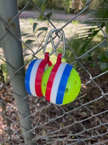 Pickleball Holder | Easily Attach Pickleballs | Ultimate Gift | 2-Pack - color: Redwhiteblue