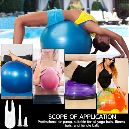 Yoga Ball Plug Replacement, 10 Pieces Plastic Exercise Ball Plug Replacement Fitness Exercise Balls Air Stopper Pin Adapter Kit with 2 PCS Plugs Puller for Fitness Balls Inflatable Bed Pool, White