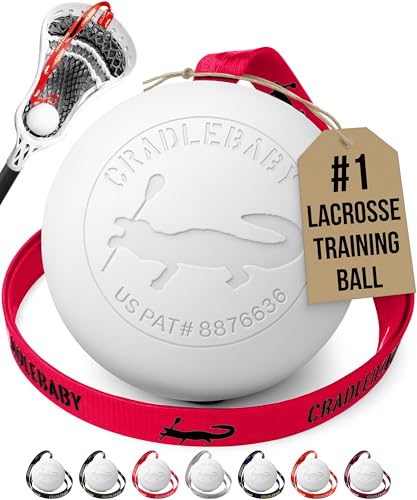 Cradlebaby Lacrosse Training Ball: Practice Indoor/Outdoor & Get More Repetitions - The #1 Piece of Equipment for Boys/Girls to Practice Cradling, dodges, Stick Tricks, & fakes. Best Lacrosse Gift! - color: Hot Pink with Black Logo (White Ball)