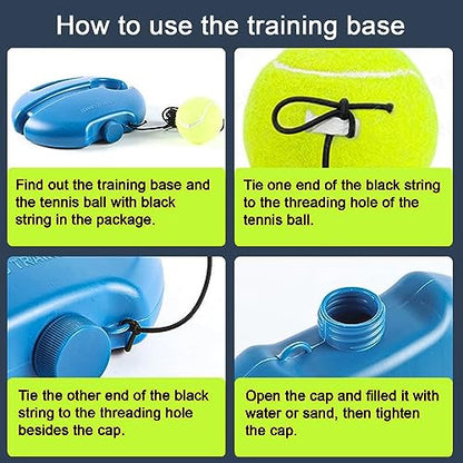 Q&F Tech Tennis Ball with String/Tennis Training Rebound Ball, Tennis Ball of Portable Tennis Equipment for Self-Practice, Solo Tennis Training Replaced Ball with Elastic Black Rope - color: Yellow X2