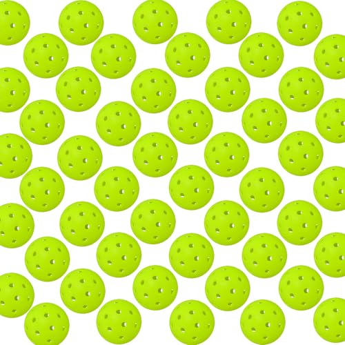 Pickleball Balls | Crack-Resistant | 40 Holes Outdoor & Indoor Pickle Balls | High Bounce, Perfectly Balanced Pickle Ball for Tournament Play - color: 50PC