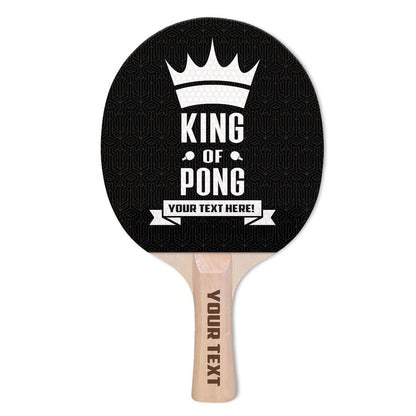 Custom Ping Pong Paddle – Add Your Name or Message – Funny & Personalized Gift for Table Tennis Lovers – Durable Racket for Casual Play – Choose from 4 Unique Designs Printed on Bumpy Rubber - style: King of Pong