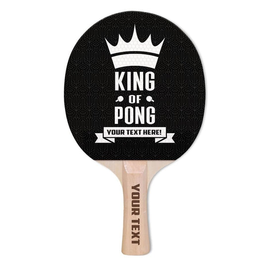 Custom Ping Pong Paddle – Add Your Name or Message – Funny & Personalized Gift for Table Tennis Lovers – Durable Racket for Casual Play – Choose from 4 Unique Designs Printed on Bumpy Rubber - style: King of Pong