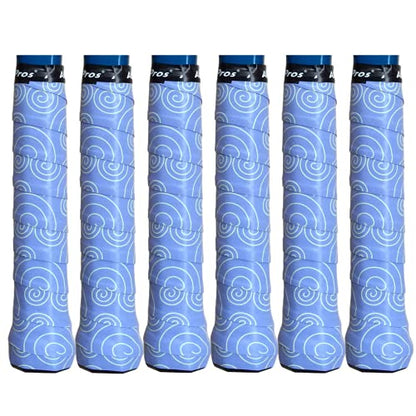 ALIEN PROS Tennis Racket Grip Tape – Tac Moisture Feel Tennis Grip – Tennis Overgrip Grip Tape Tennis Racket – Wrap Your Racquet for High Performance - style: 6-Pack Blue Clouds