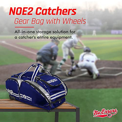 No Errors NO E2 Wheeled Catchers Gear Bag - Large Baseball and Softball Bag for Catcher’s Equipment with Fatboy Wheels - color: Royal