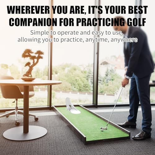 Indoor Putting Trainer—Portable Foldable Putting Practice Equipment for Perfecting Your Swing Premium Golf Training aid for Home/Office use
