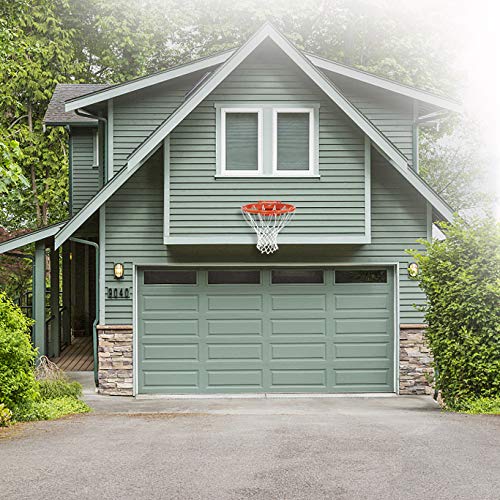 Professional Wall Mounted Basketball Rim Hanging Basketball Goal, Single-Spring Standard 18'' with All Weather Net - style: wall-mounted basketball rim 2-spring