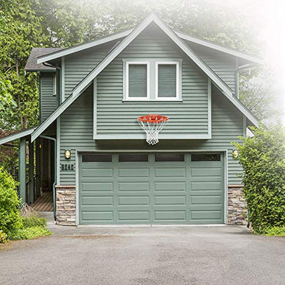 Professional Wall Mounted Basketball Rim Hanging Basketball Goal, Single-Spring Standard 18'' with All Weather Net - style: wall-mounted basketball rim 2-spring