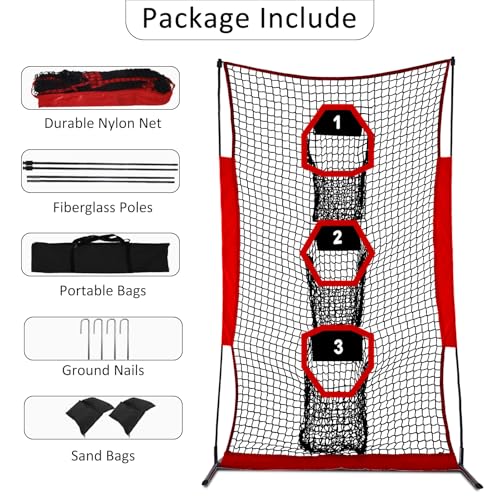 Doublehorse Football Kicking Net - 5x7FT Portable Rugby Quarterback Target Toss Throwing Practice Training Game for Outdoor Indoor Backyard Sports Field Teens Adults Practice Gifts