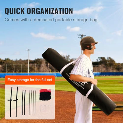 VEVOR 7x7ft Baseball Softball Practice Net, Portable Baseball Training Net for Hitting Batting Catching Pitching, Backstop Baseball Equipment Training Net - style: 7x7FT(No Strike Zone)