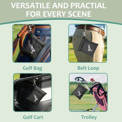 TOGETRUE Golf Tee Pouch, Sporty Golf Tee Bag Holder with Clip, Golf Supplies Accessories, Golf Bag Pouch for Tees, Balls and Divot Tools, 5.5"*6.75