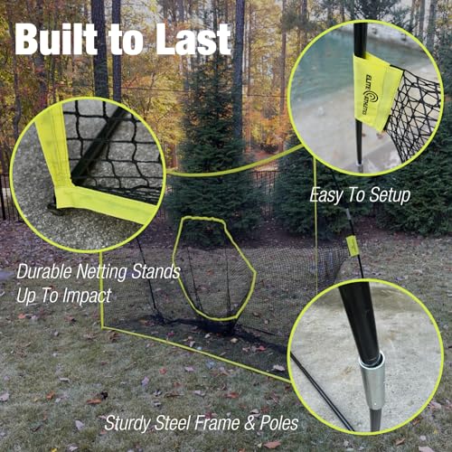 Square Golf Net, 10 x 7 ft Practice and Chipping Net With Target Pocket and Carry Bag for Backyard, Garage, and Indoors