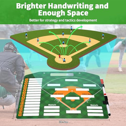 Magnetic Coach Marker Boards, Dry Erase Double-Sided Coach Lineup Clipboard, Coaches Gift, Fit for Basketball, Football, Soccer, Baseball - style: Baseball