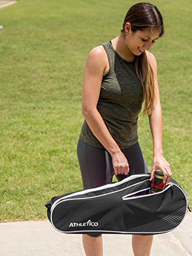 Athletico Tennis Bag and Racketball Bag - Tennis Bags for Women and Men to Hold Tennis Racket, Racquetball Racket, Pickleball Paddles and Other Equipment or Gear - color: Black