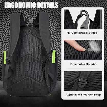 LARIPOP Basketball Backpack with Ball & Ventilated Shoe Compartment Insulated Pockets for Men Youth Training - color: Green