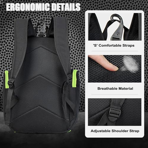 LARIPOP Basketball Backpack with Ball & Ventilated Shoe Compartment Insulated Pockets for Men Youth Training - color: Green