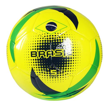 ARZA National Team Soccer Balls, Size 5, 32 Panel Design, Match and Training Ball, All Weather Conditions (5, Brazil)
