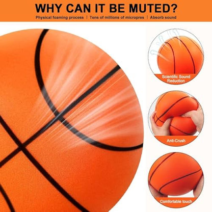 Silent Basketball, Upgrade Silent Basket-Ball Dribbling Indoor,Dribble Dream SIL ent Basket Ball, Foam Basketball Indoor Training Quiet Ball（8.3in）