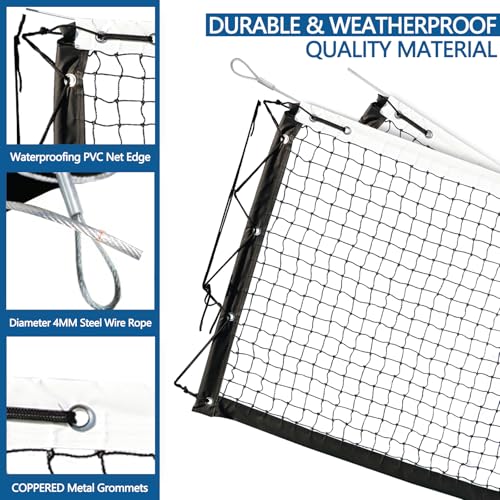 Pickleball Replacement Net 22x3ft, Professional Pickleball Nets Heavy Duty Nets Fits Standard Posts, Official Regulation Size for Indoor Outdoor Courts (Net Only)