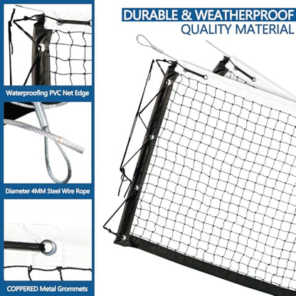 Pickleball Replacement Net 22x3ft, Professional Pickleball Nets Heavy Duty Nets Fits Standard Posts, Official Regulation Size for Indoor Outdoor Courts (Net Only)