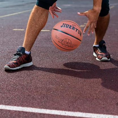 Size 7(29.5")/Size 5(27.5") Rubber Basketball - Durable, Wear-Resistant for Indoor & Outdoor Training with Pump Included(Deflated)