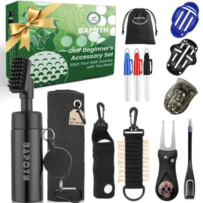 Golf Club Cleaner, Non-Leaking Stretchable Golf Club Brush with Microfiber Golf Towel (23.6 * 15.7 in), Strong Bristles Golf Brush Can Hold 5oz Water, Essentials Golf Accessories for Men - style: 9-in-1 Golf Accessories