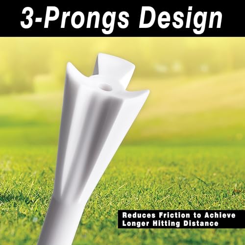 Professional 3-1/4” Golf Tees Reduces Friction & Side Spin - Choose 72 Pack,150 Pack or 200 Pack - color: 150 Pure Pack