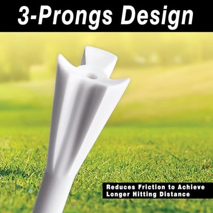 Professional 3-1/4” Golf Tees Reduces Friction & Side Spin - Choose 72 Pack,150 Pack or 200 Pack - color: 150 Pure Pack